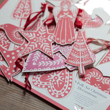Load image into Gallery viewer, 18 folk art Christmas decorations