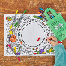 Load image into Gallery viewer, Garden, grow, eat! placemat to go - colour in & learn