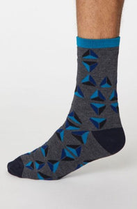 Geometrico bamboo geometric socks - dark grey