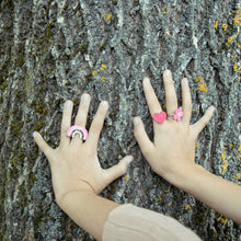 Load image into Gallery viewer, Hippy rainbow ring set