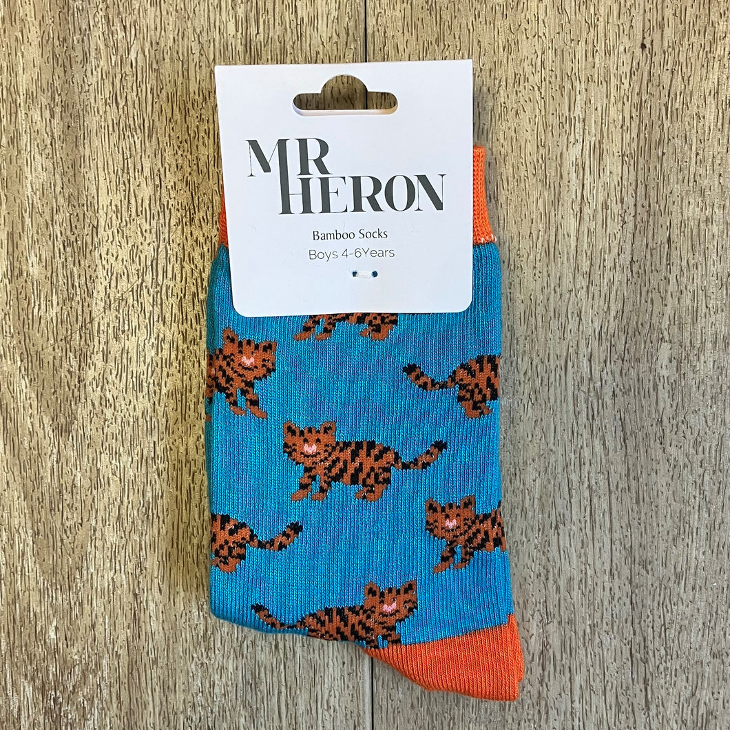 Tiger socks - turquoise