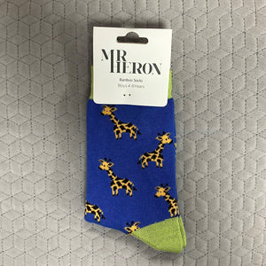 Giraffes socks - blue