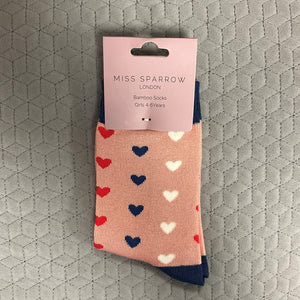 Little hearts socks - dusky pink