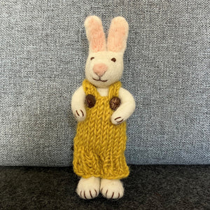 White bunny with lavender dress & book
