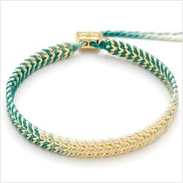 Iztac green ombré gold woven bracelet