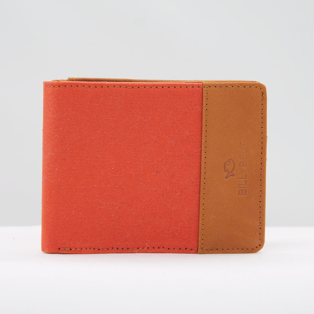 Leather wallet - orange brick