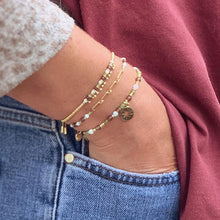 Load image into Gallery viewer, Lerna multicolour gemstone & gold charm bracelet