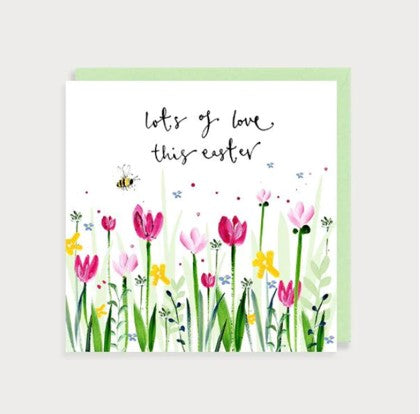 Flowers, love at Easter card