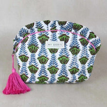 Load image into Gallery viewer, Block print floral print eye mask & bag