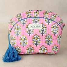 Load image into Gallery viewer, Block print floral print eye mask & bag