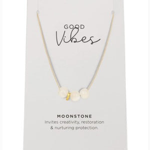 Moonstone cord necklace