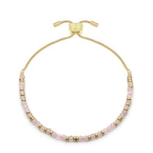 Load image into Gallery viewer, Mystical rose quartz gold bracelet