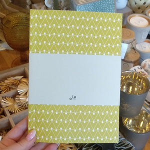 Notebook ruled pages - dash print in leaf green