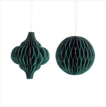Load image into Gallery viewer, Paper honeycomb hanging dec - forest green
