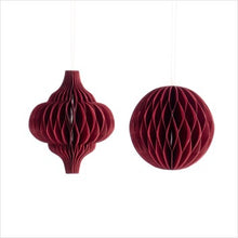 Load image into Gallery viewer, Paper honeycomb hanging dec - deep red