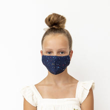 Load image into Gallery viewer, Child's night sky print face mask - navy