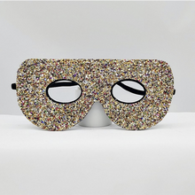 Load image into Gallery viewer, Gold glitter superhero mask