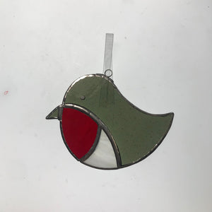Handmade glass robin - medium