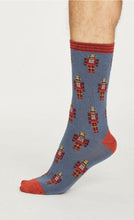Load image into Gallery viewer, Robot socks - blue slate