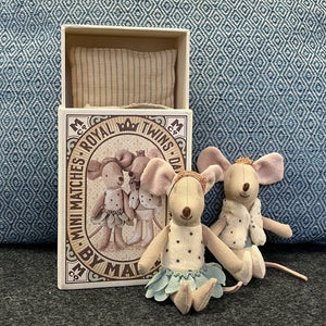 Royal twins mice - little sister & little brother in a box