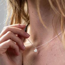 Load image into Gallery viewer, Silver brushed heart necklace
