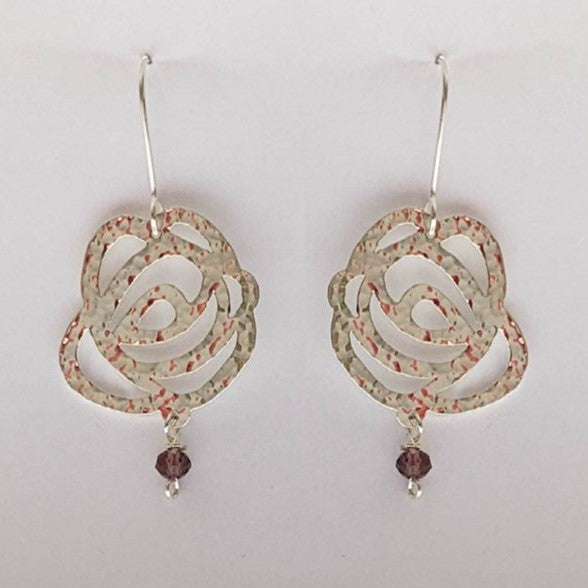 Bespoke Raindrops on Roses jewellery - silver earrings