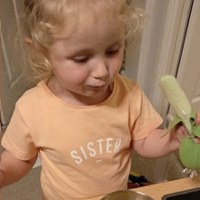 Load image into Gallery viewer, Sister cap-sleeved t-shirt - peach