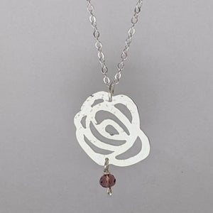 Bespoke Raindrops on Roses jewellery - silver pendant