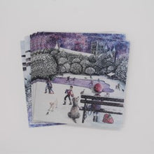 Load image into Gallery viewer, Pack of 10 Xmas cards - snowy Cathedral little referee