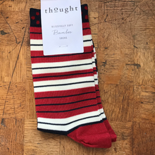 Load image into Gallery viewer, Addie striped socks - berry red
