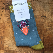 Load image into Gallery viewer, Flora flower socks - sea blue