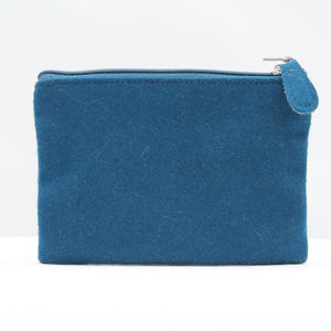Felt fox purse - blue/green