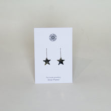 Load image into Gallery viewer, Silver plated star earrings