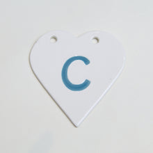 Load image into Gallery viewer, A-Z handmade ceramic heart - various colours

