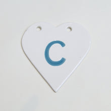 Load image into Gallery viewer, A-Z handmade ceramic heart - various colours