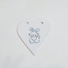 Load image into Gallery viewer, Bunny handmade ceramic heart
