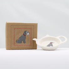 Load image into Gallery viewer, Teabag dish - schnauzer (grey)
