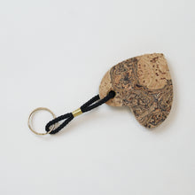 Load image into Gallery viewer, Cork heart keyring - ice grey