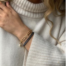 Load image into Gallery viewer, Handmade Hulusai black & gold woven bracelet