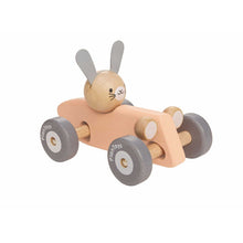 Load image into Gallery viewer, Wooden bunny racing car - pastel
