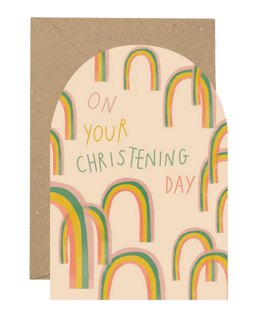 On your christening day rainbow card
