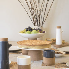 Load image into Gallery viewer, Earthware oil and balsamic bottle - cream