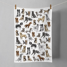 Load image into Gallery viewer, Lots of dogs tea towel