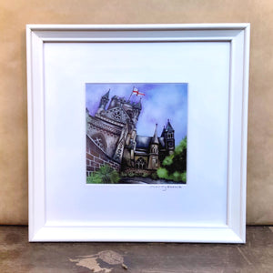 The Clock Tower print in a frame