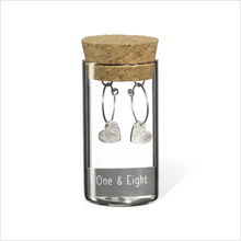Load image into Gallery viewer, Silver brushed heart charm hoop earrings
