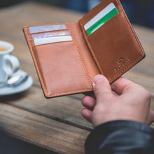 Load image into Gallery viewer, Leather card holder - navy blue