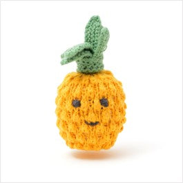 Knitted fruit rattles