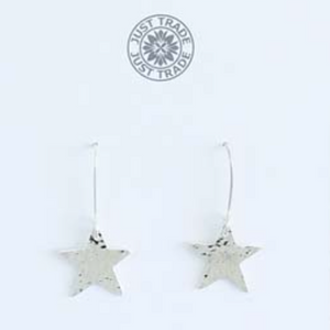 Silver plated star earrings