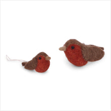 Load image into Gallery viewer, Christmas decoration - set of 2 robins
