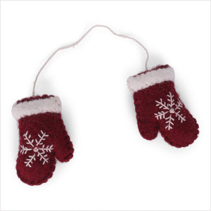 Christmas dec - mittens - red